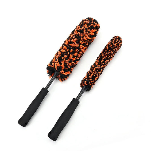 Microfiber Bendable Wheel Detailing Brush, Soft No-Scratch for Car Rims - Orange ShineShop.xyz.