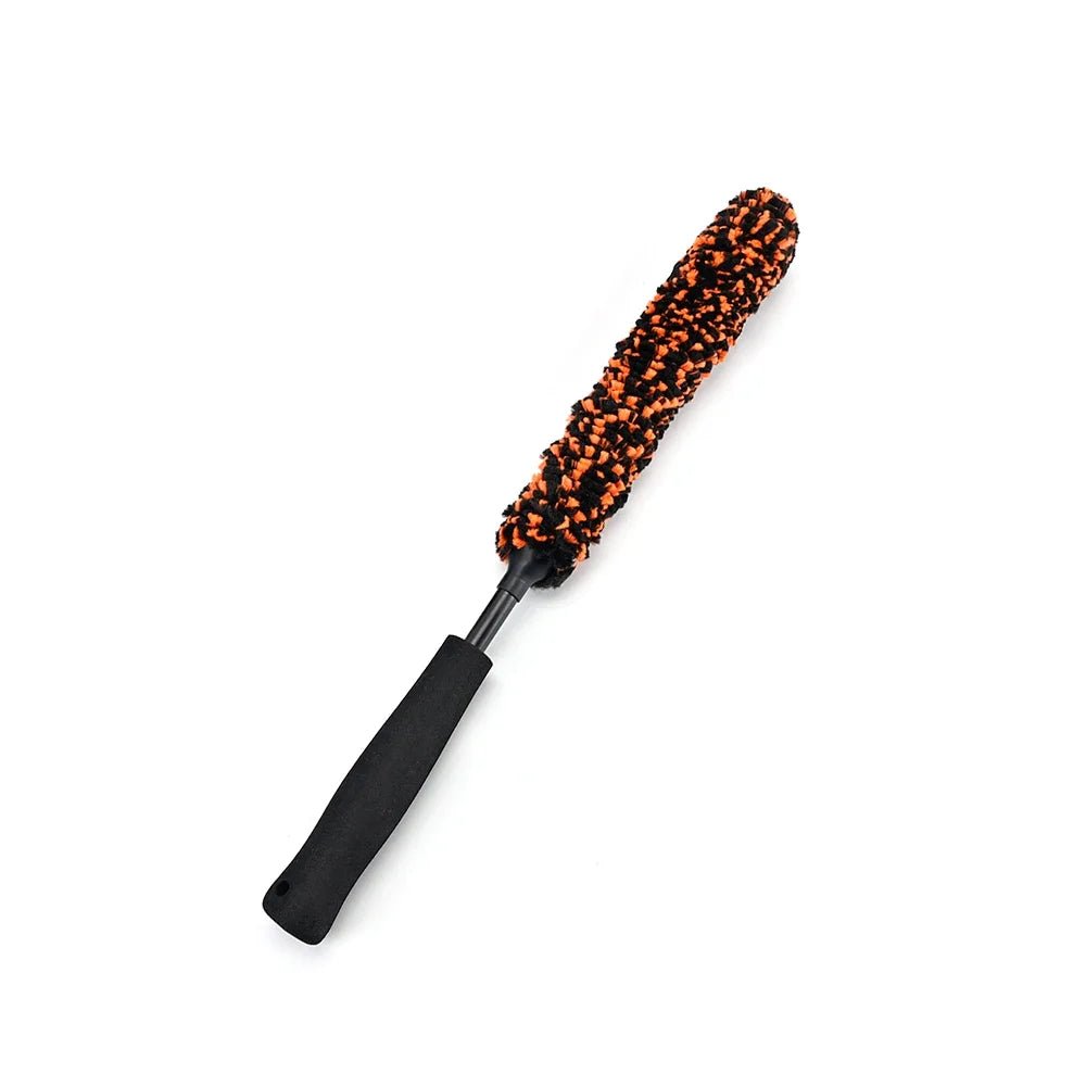 Microfiber Bendable Wheel Detailing Brush, Soft No-Scratch for Car Rims - Orange ShineShop.xyz.