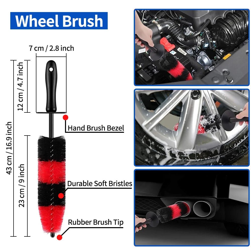 Premium Car Wheel Cleaning Brush - 16in. - SHINE SHOP