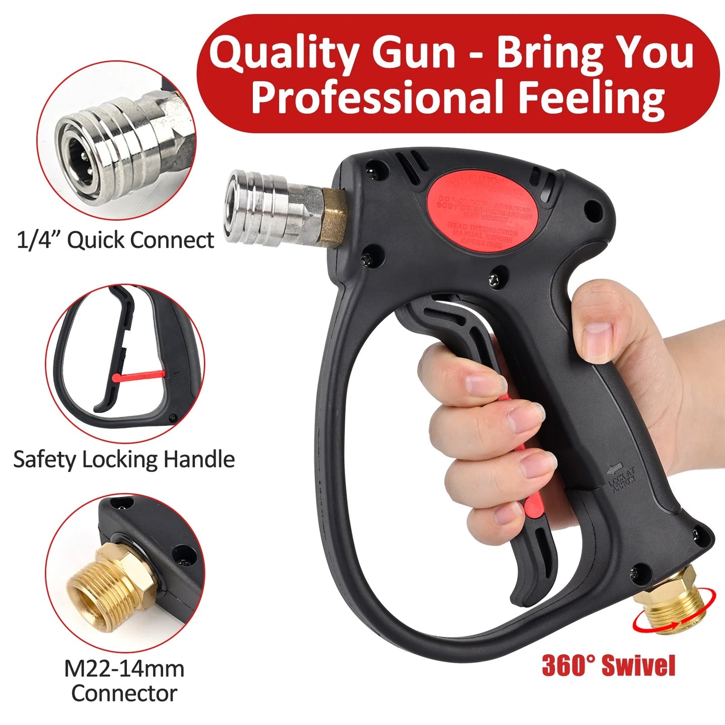 Premium Foam Cannon + Swiveling Stubby Sprayer Pistol Combo ShineShop.xyz.