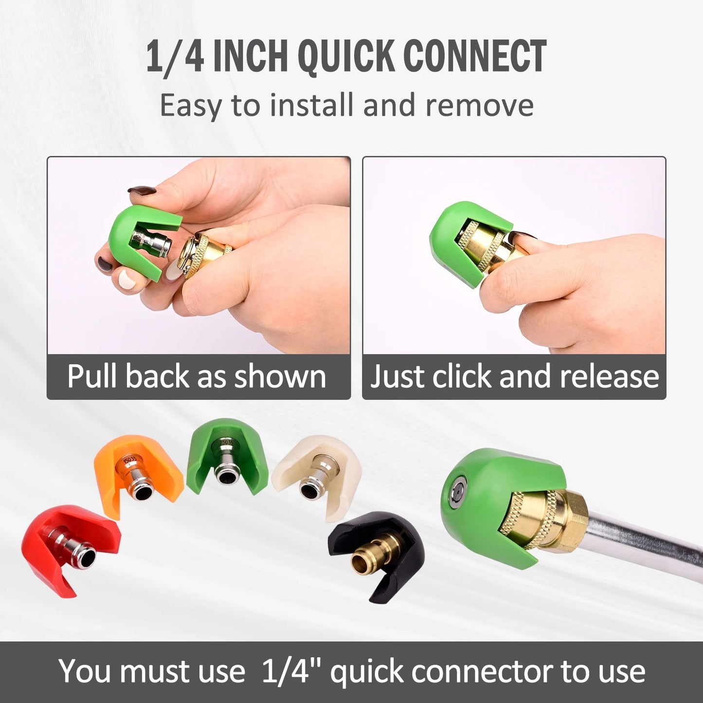 5pc. Pressure Washer Nozzle Tips Set - 1/4 Quick Connect ShineShop.xyz.