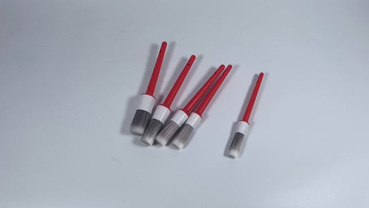 5pcs Red Soft Brush Boar Hair Bristle for Car Detailing