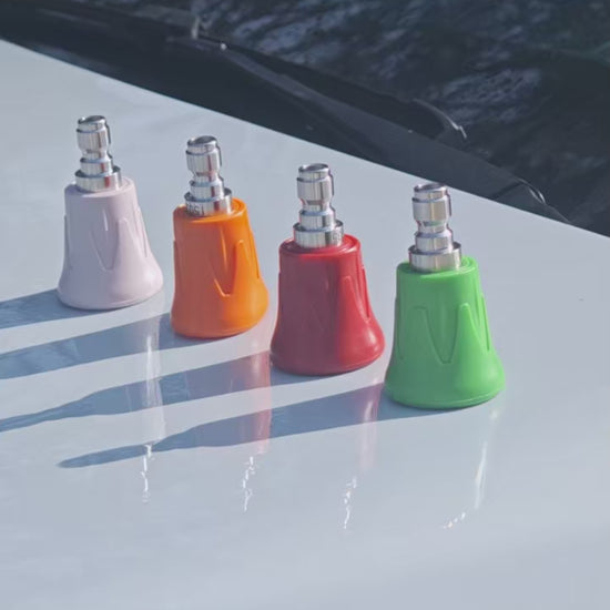 4pc Soft Rubberized Pressure Washer Nozzle Tips Set - Upgraded Rubber Protective Cover - 1/4" Quick Connect ShineShop.xyz.