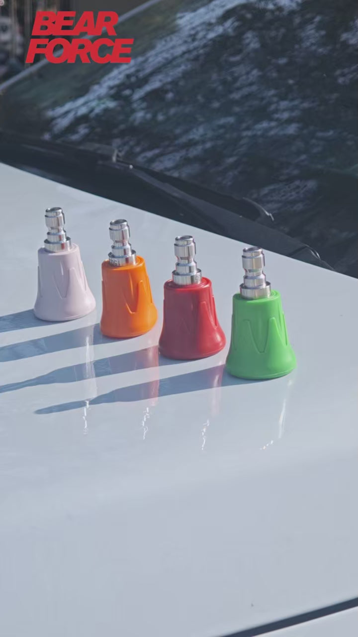 4pc Soft Rubberized Pressure Washer Nozzle Tips Set - Upgraded Rubber Protective Cover - 1/4" Quick Connect ShineShop.xyz.