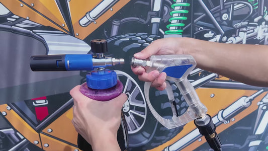 Crystal Blue Stainless Steel Pro Shorty 360° Swivel Pressure Washer Sprayer & Foam Cannon Combo