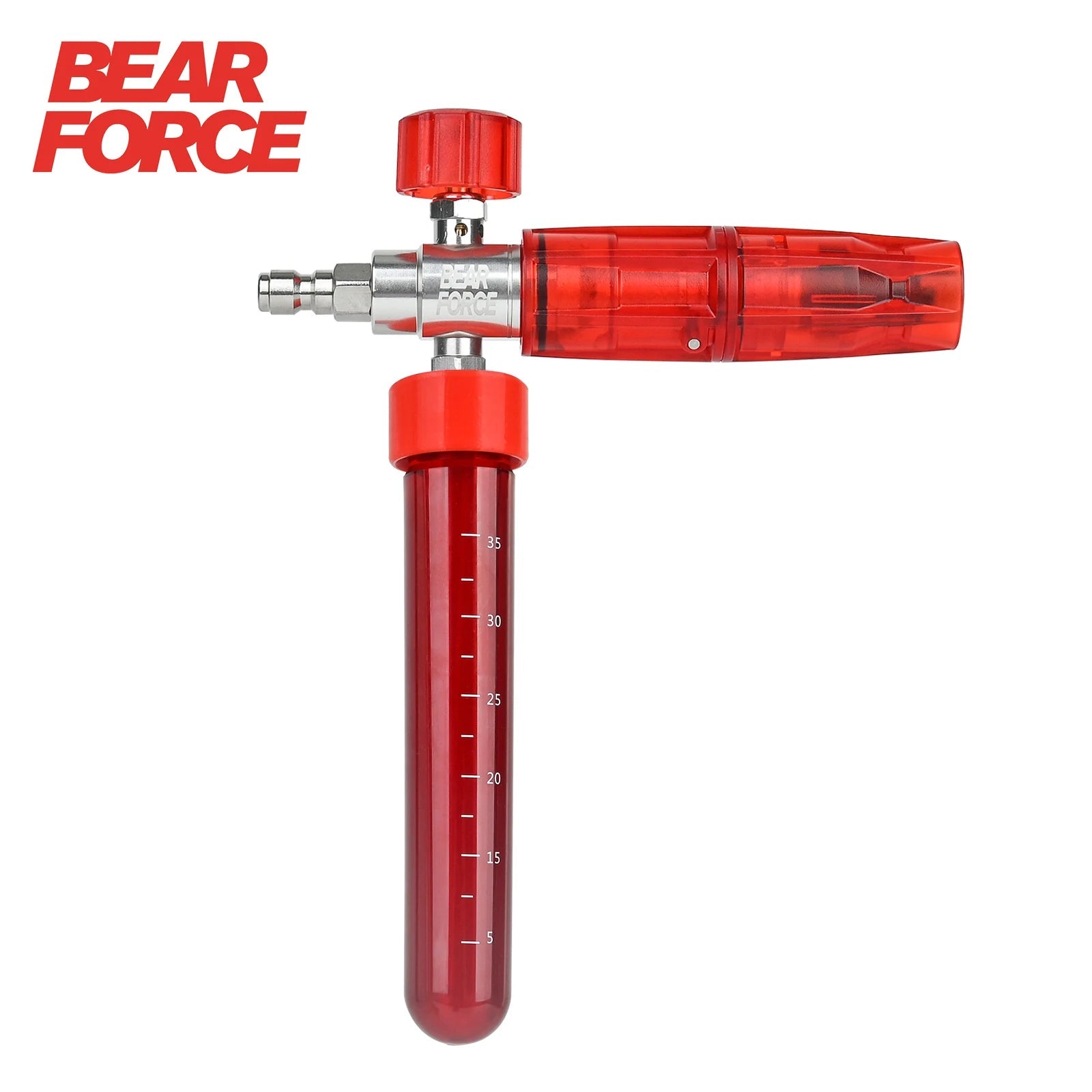 Red BEAR FORCE™ Adjustable Mini Foam Cannon | No-water added for Pressure Washers ShineShop.xyz.