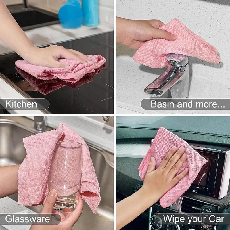 Reusable 8" Microfiber Home Kitchen & Shop Towel Rolls - Paper Towel Replacement - 1 Roll of 20 Sheets ShineShop.xyz.