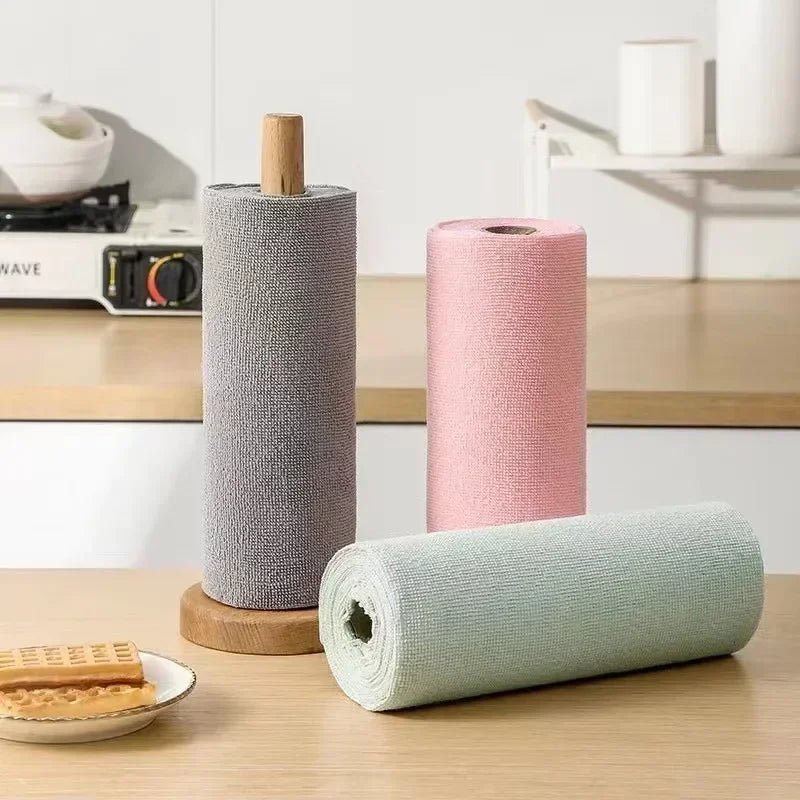 Reusable 8" Microfiber Home Kitchen & Shop Towel Rolls - Paper Towel Replacement - 1 Roll of 20 Sheets ShineShop.xyz.