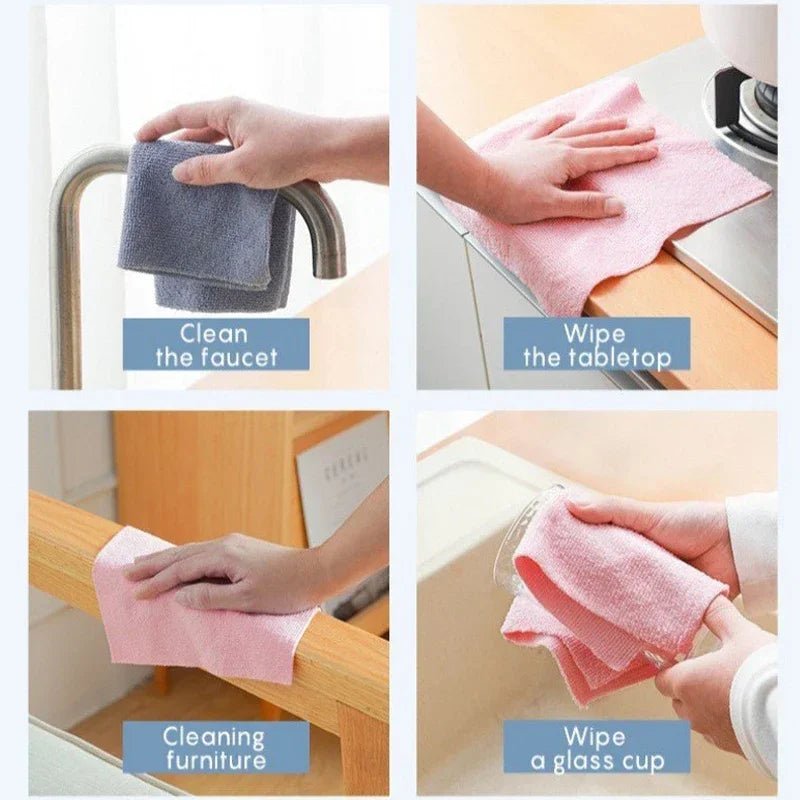 Reusable Microfiber Towel Roll - Cleaning Wipe for Home Kitchen Dish & Shop Rags - Paper Towel Replacement 1 Roll of 20 Sheets ShineShop.xyz.