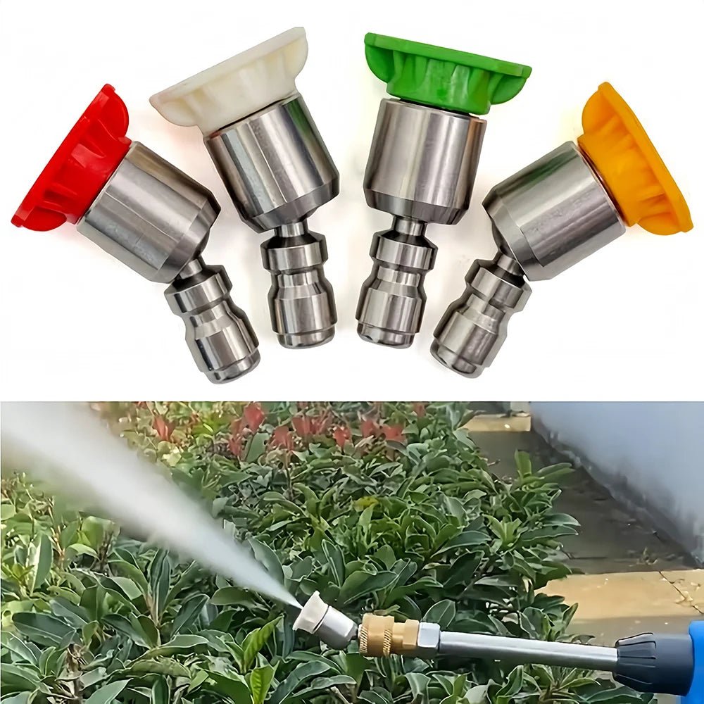 Rotating Pressure Washer Nozzle Set - 1/4'' Quick Connect Rotary Spray Jet Tip ShineShop.xyz.