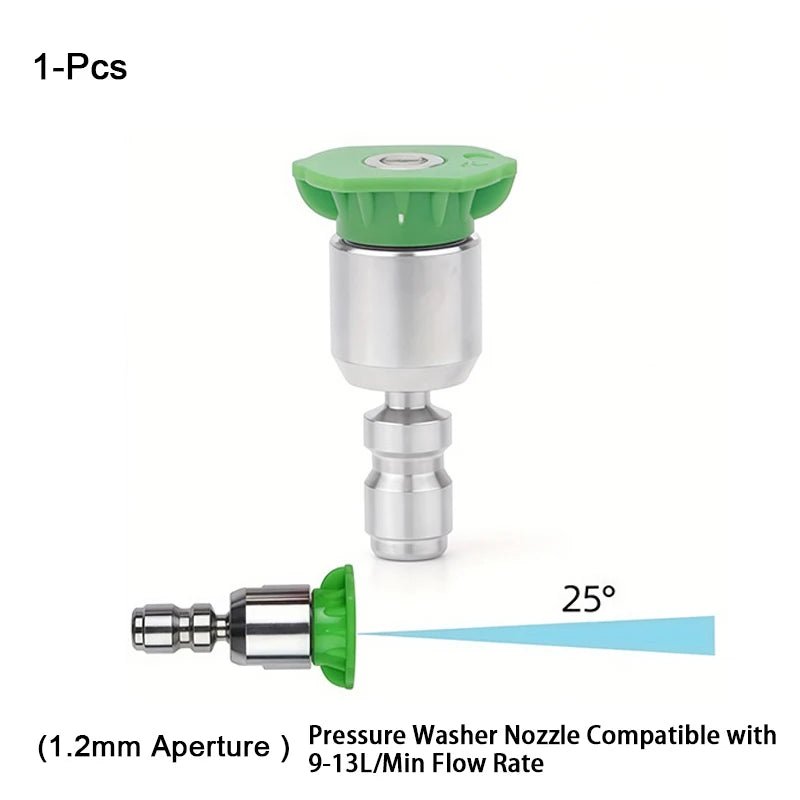 Rotating Pressure Washer Nozzle Set - 1/4'' Quick Connect Rotary Spray Jet Tip ShineShop.xyz.