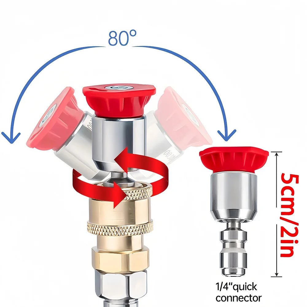 Rotating Pressure Washer Nozzle Set - 1/4'' Quick Connect Rotary Spray Jet Tip ShineShop.xyz.