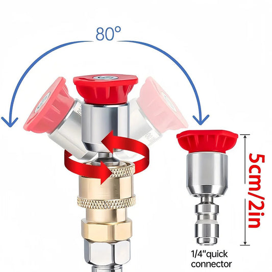 Rotating Pressure Washer Nozzle Set - 1/4'' Quick Connect Rotary Spray Jet Tip ShineShop.xyz.