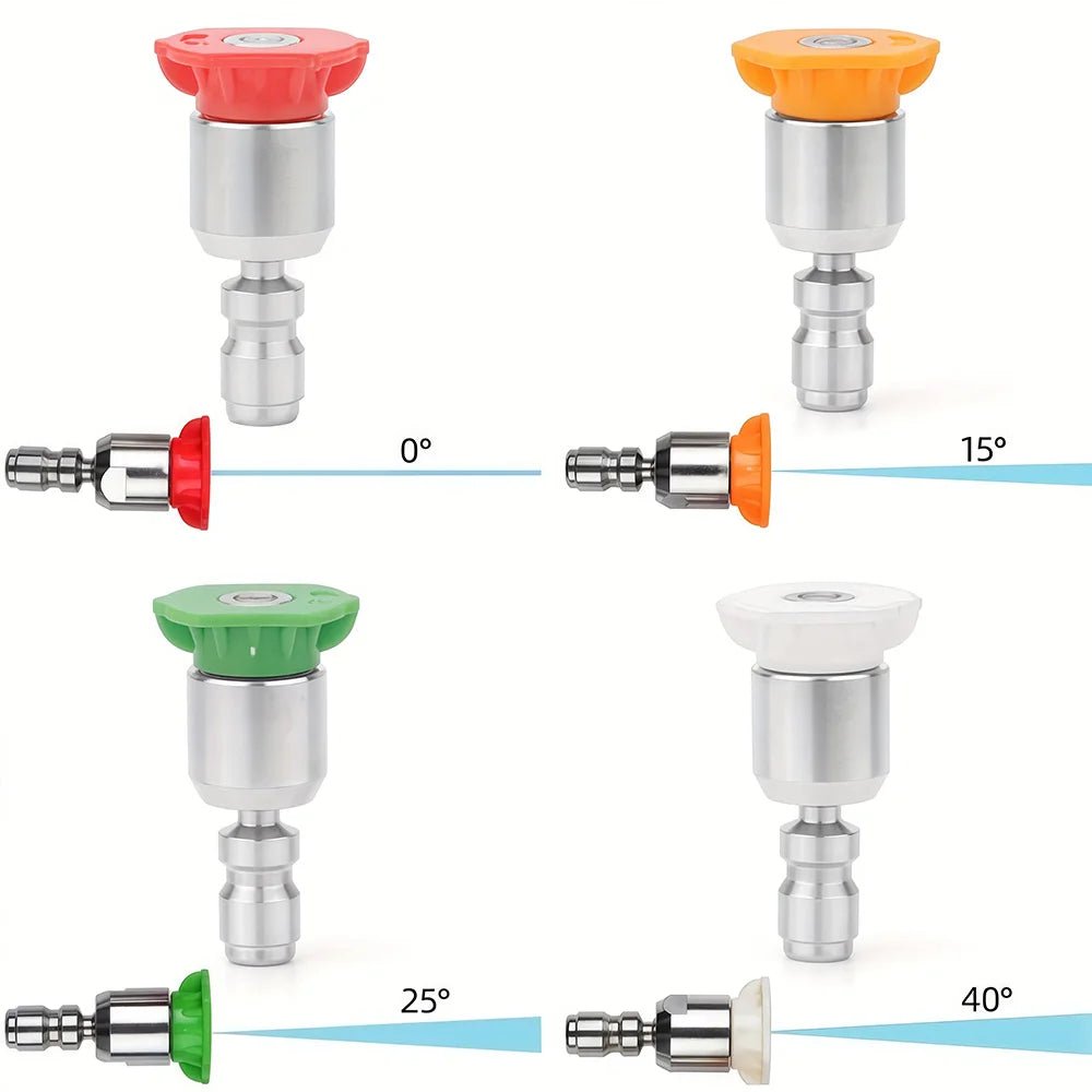 Rotating Pressure Washer Nozzle Set - 1/4'' Quick Connect Rotary Spray Jet Tip ShineShop.xyz.