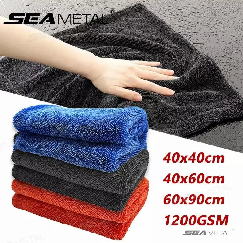 SEAMETAL High - end Microfiber Drying Blanket 1200GSM High Water Absorption Car Wash Towel - ShineShop.xyz