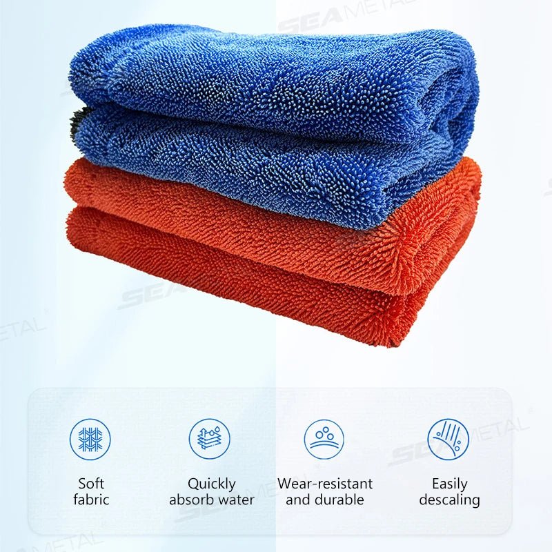 SEAMETAL High - end Microfiber Drying Blanket 1200GSM High Water Absorption Car Wash Towel - ShineShop.xyz