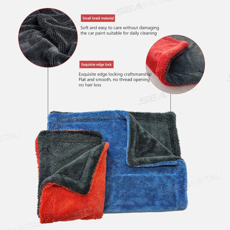 SEAMETAL High - end Microfiber Drying Blanket 1200GSM High Water Absorption Car Wash Towel - ShineShop.xyz