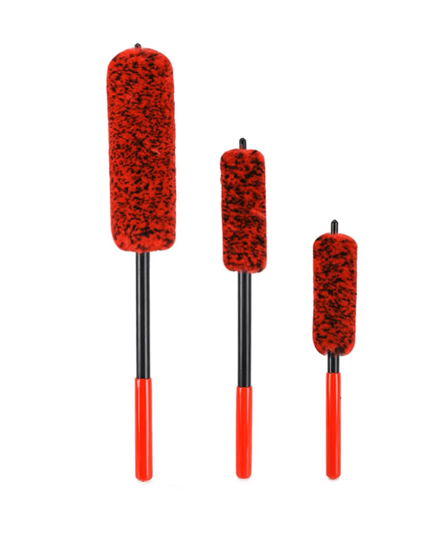 SEAMETAL Wheel Detailing Brush Microfiber Bendable Wool Style Cleaning Tools for Car Rim - Red ShineShop.xyz.