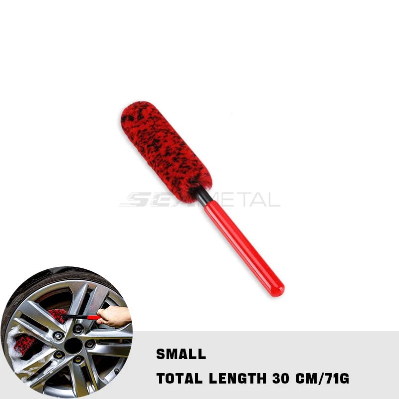 SEAMETAL Wheel Detailing Brush Microfiber Bendable Wool Style Cleaning Tools for Car Rim - Red ShineShop.xyz.