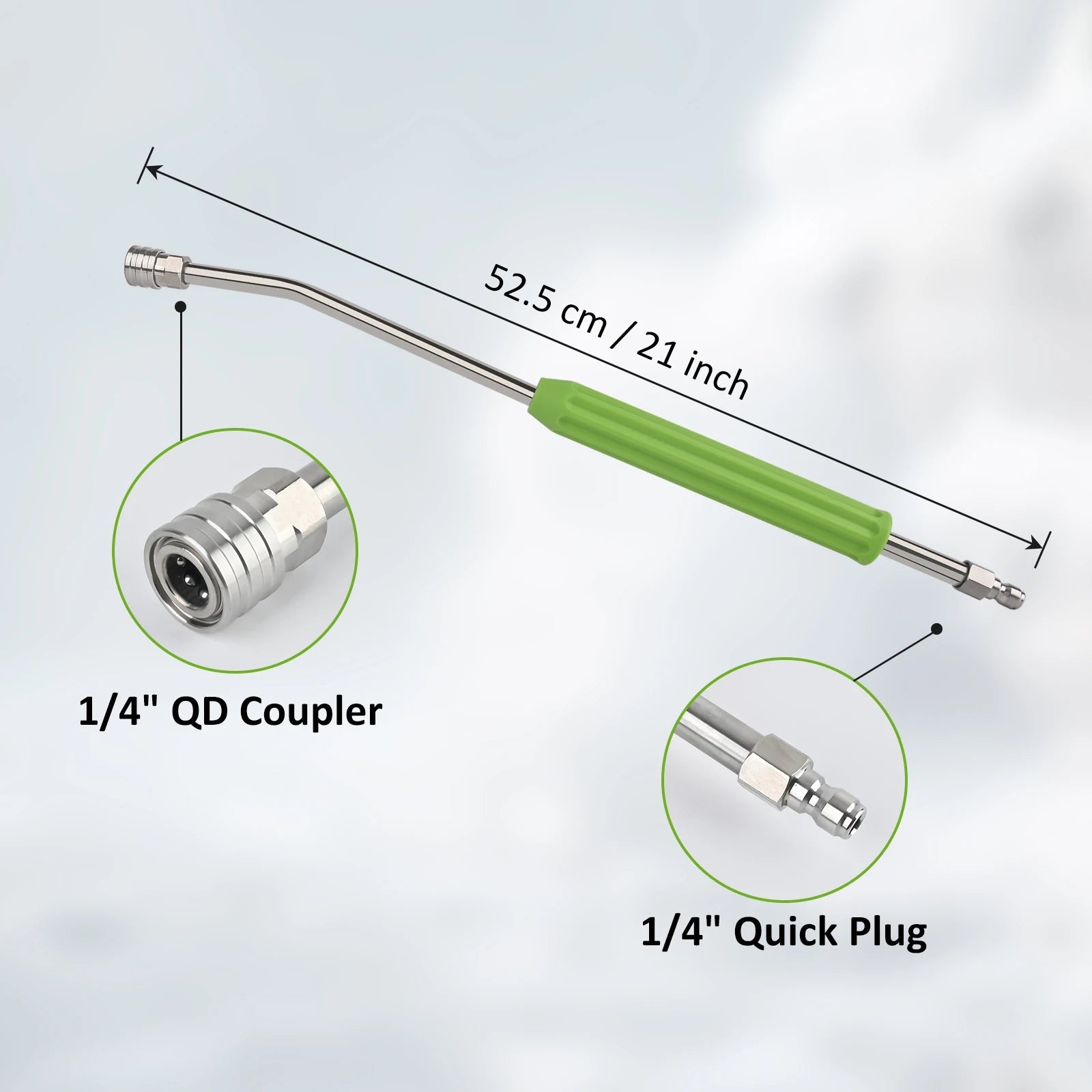 Stainless Steel Car Wash Pressure Washer Extension Wand with 1/4” Quick Plug ShineShop.xyz.