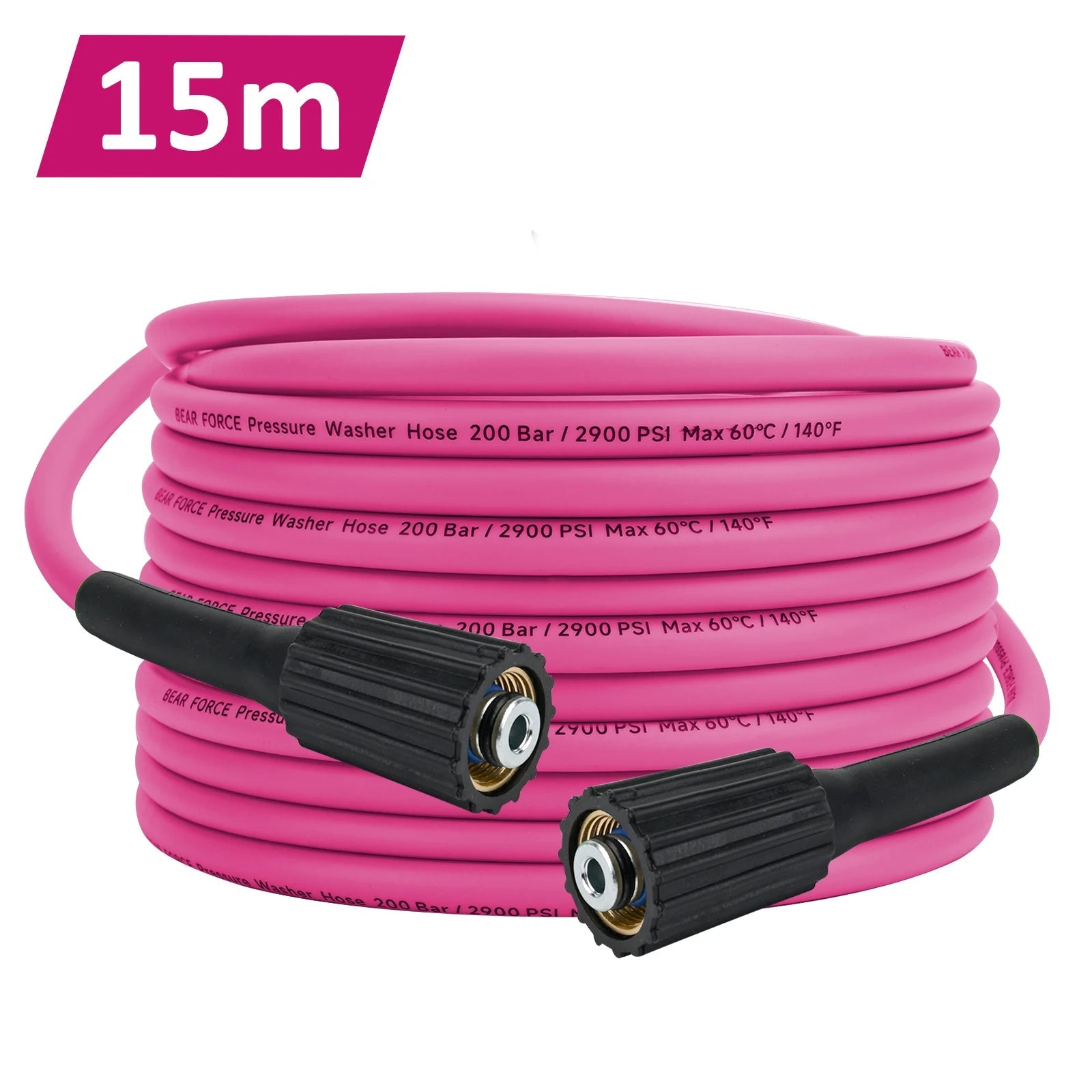 2900PSI Super Flexible Hot Pink Pressure Washer Hose Kink Resistant Extension M22 ShineShop.xyz.