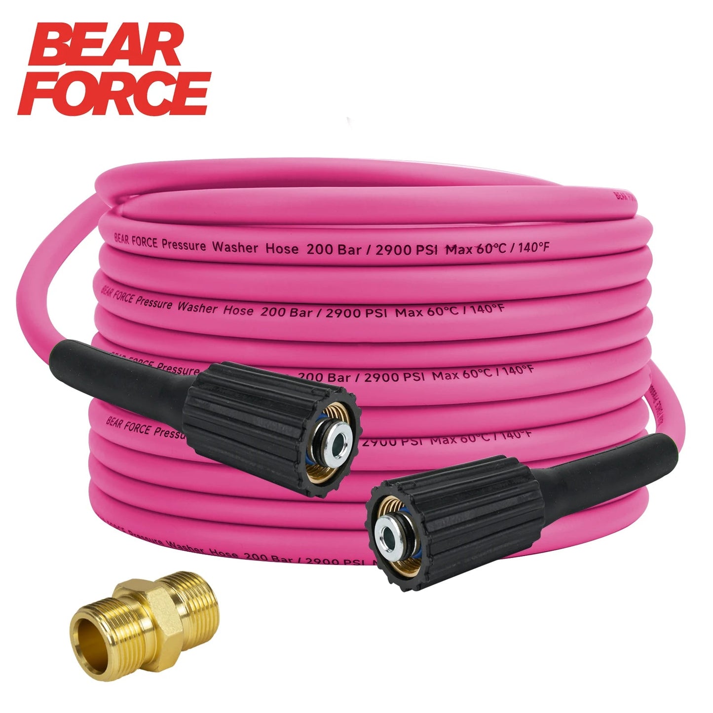 2900PSI Super Flexible Hot Pink Pressure Washer Hose Kink Resistant Extension M22 ShineShop.xyz.