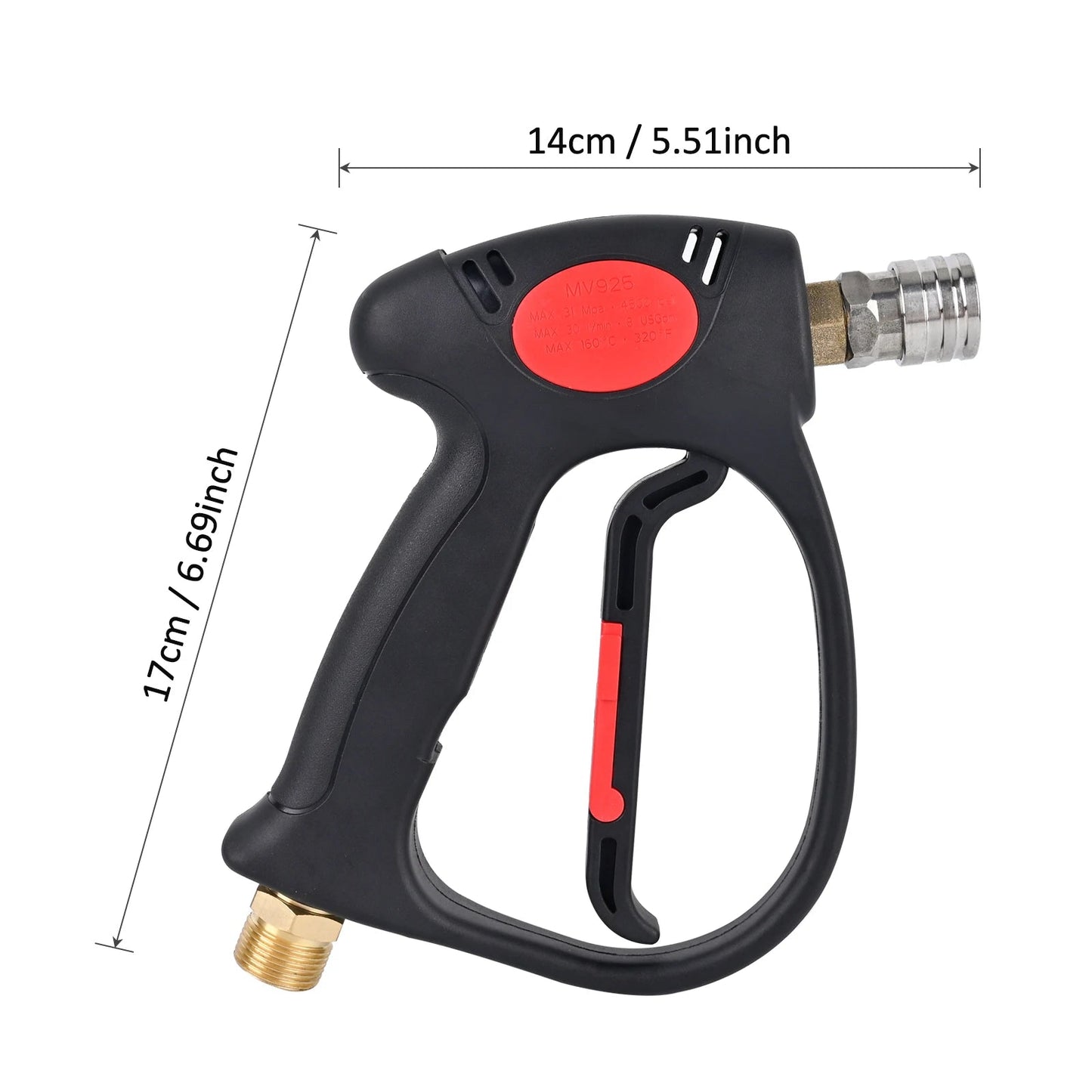 Swiveling Shorty Spray Gun - 3/8" Quick Connect ShineShop.xyz.