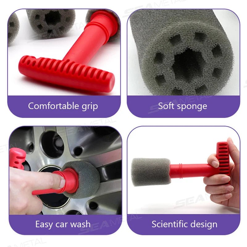 T-Handle Lug Nut Wheel Cleaning Brush ShineShop.xyz.