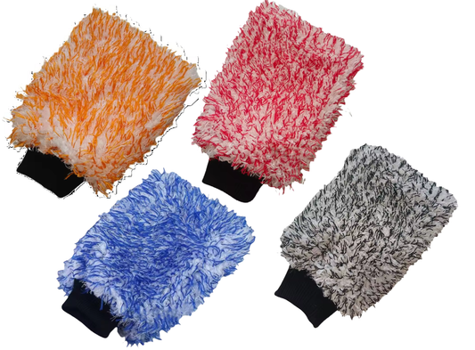 Ultra Soft Plush Microfiber Car Wash Mitt - Black Wristband ShineShop.xyz.