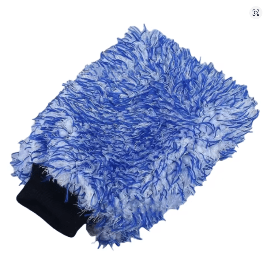 Ultra Soft Plush Microfiber Car Wash Mitt - Black Wristband ShineShop.xyz.