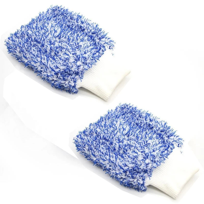 Microfiber Car Wash Gloves Soft - High Density Scratch Free