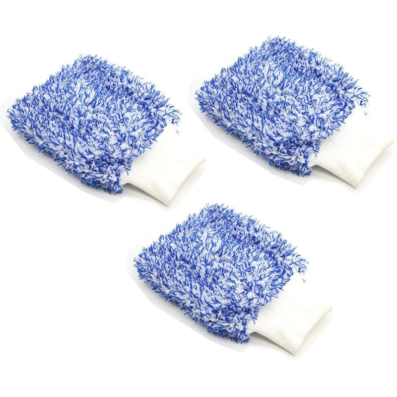 Microfiber Car Wash Gloves Soft - High Density Scratch Free