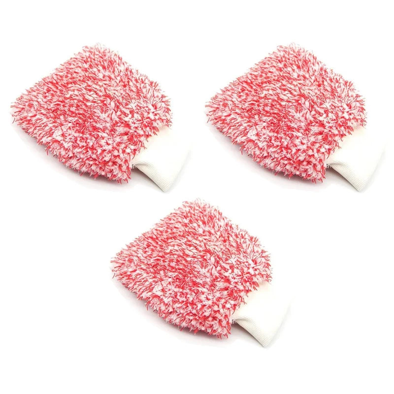 Microfiber Car Wash Gloves Soft - High Density Scratch Free