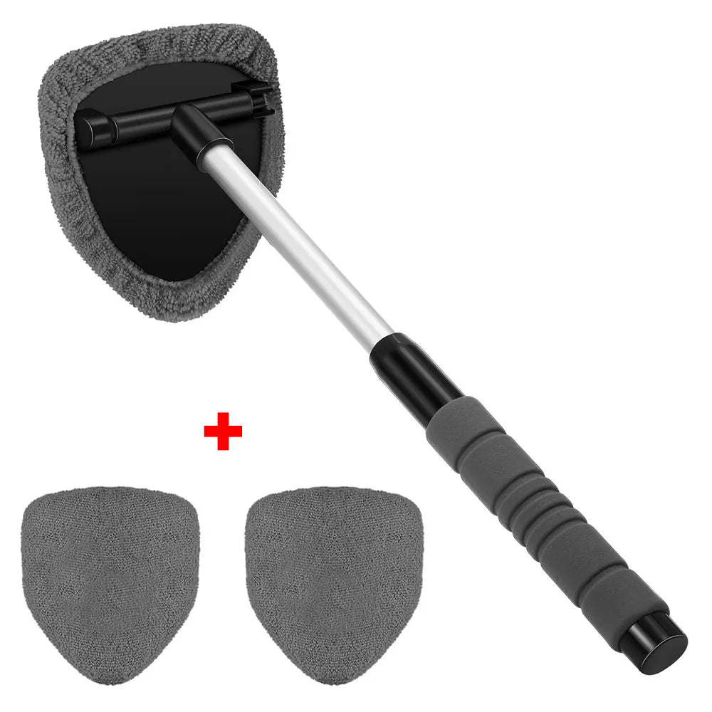 Telescopic Car Windshield Cleaning Brush - Microfiber Window Glass Cleaner Wand