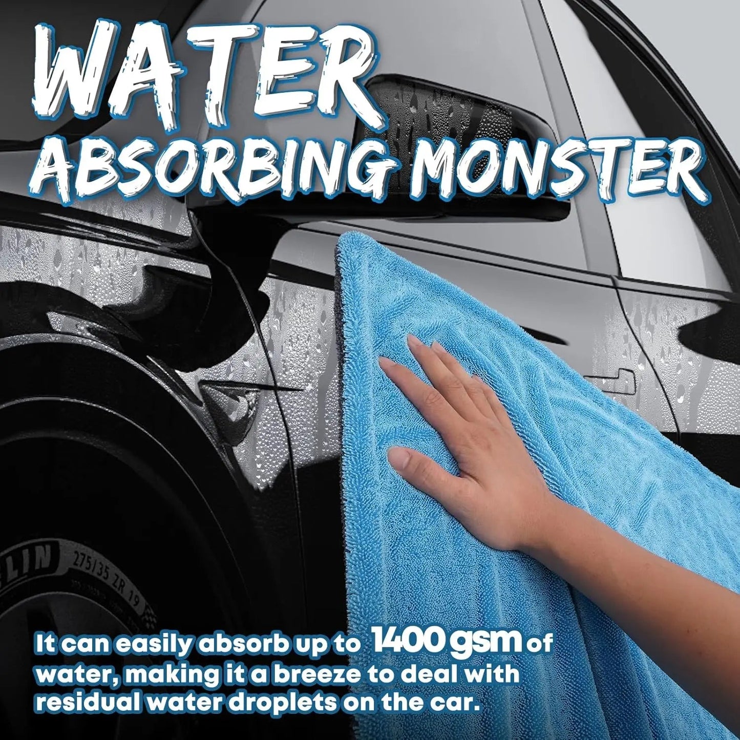 XXL 48" Drying Blanket 1400GSM Full-Size Microfiber Twist-Loop ShineShop.xyz.