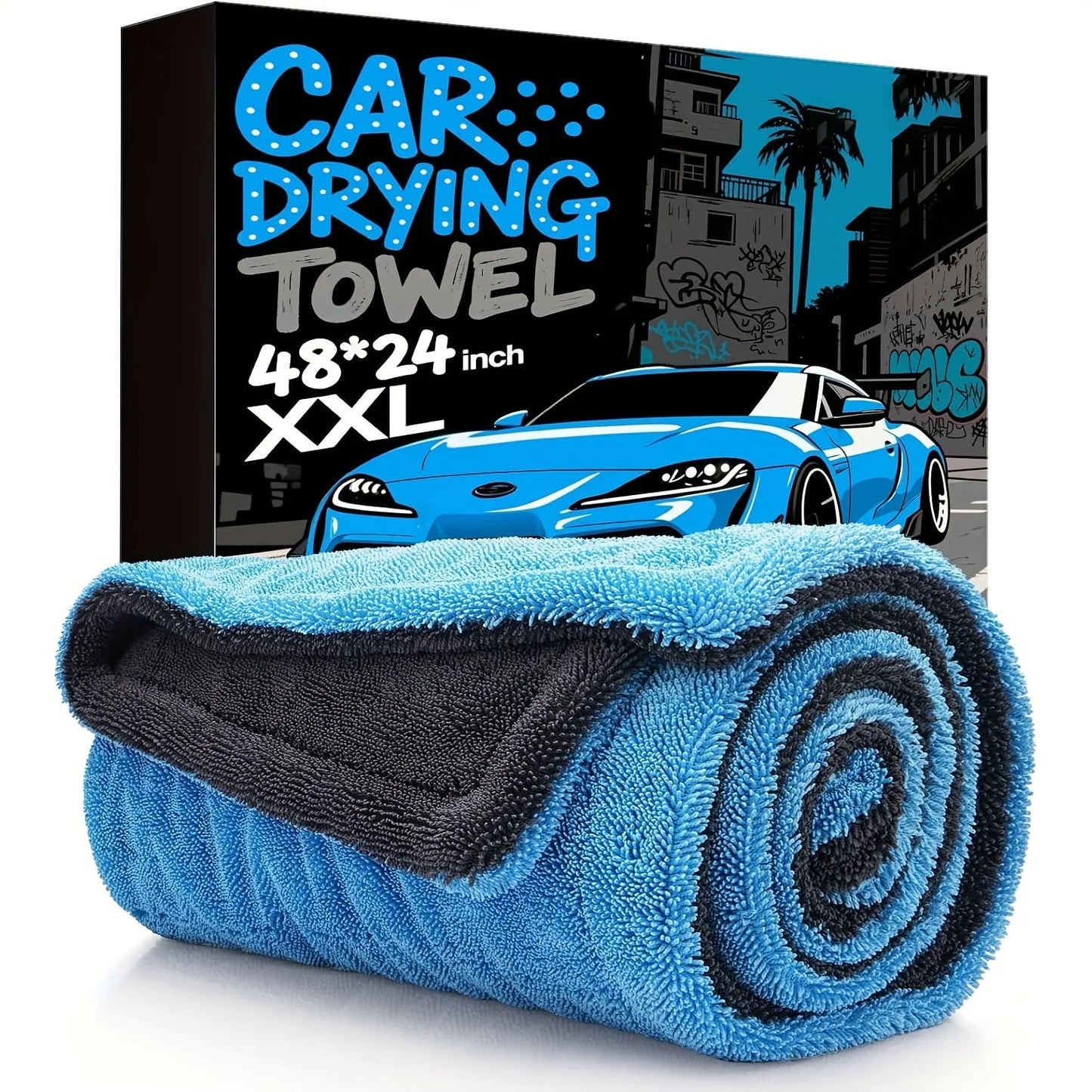 XXL 48" Drying Blanket 1400GSM Full-Size Microfiber Twist-Loop ShineShop.xyz.