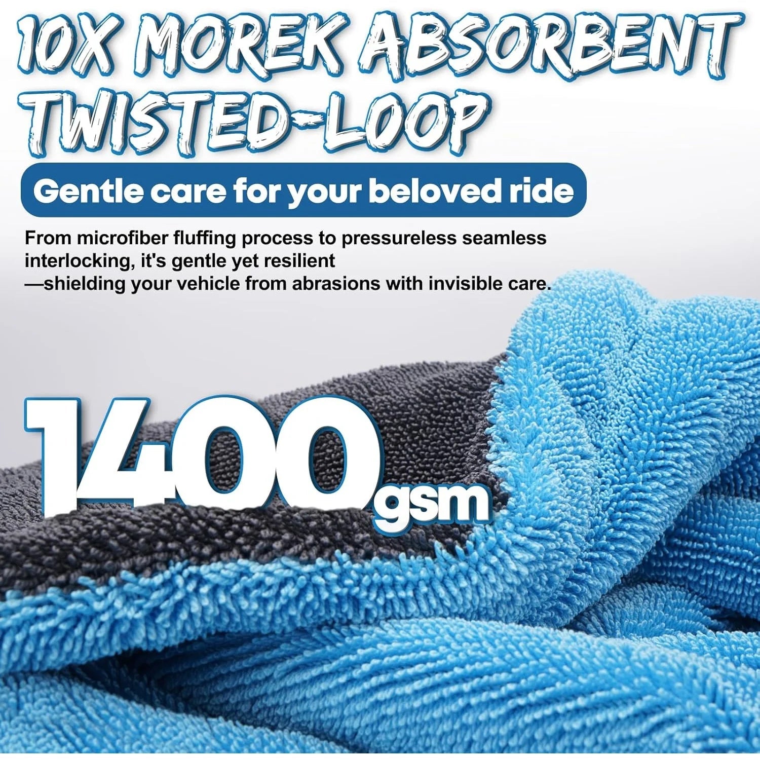 XXL 48" Drying Blanket 1400GSM Full-Size Microfiber Twist-Loop ShineShop.xyz.