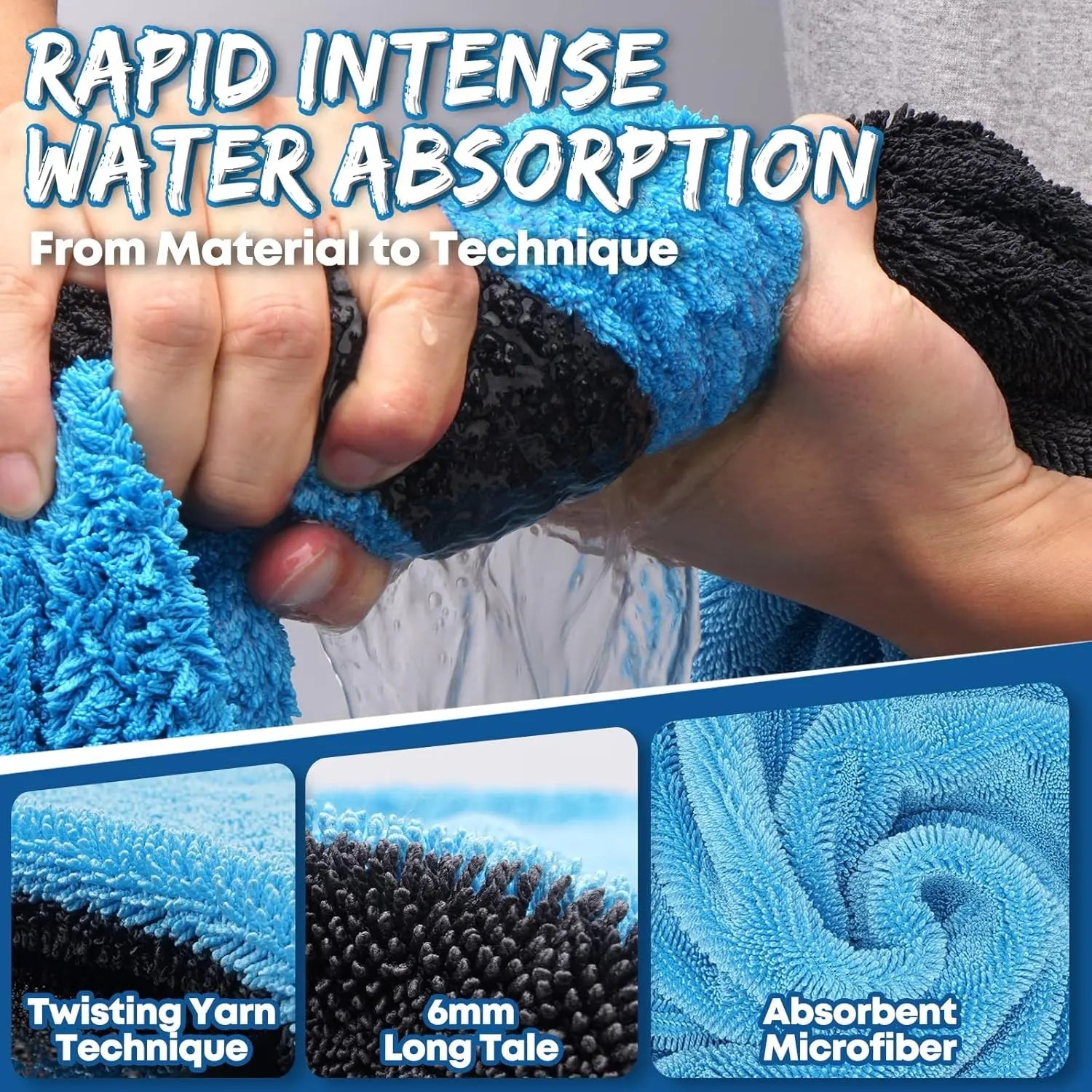 XXL 48" Drying Blanket 1400GSM Full-Size Microfiber Twist-Loop ShineShop.xyz.